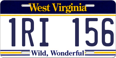 WV license plate 1RI156