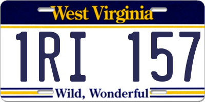 WV license plate 1RI157