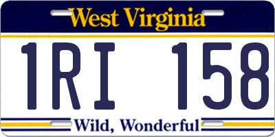 WV license plate 1RI158