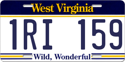 WV license plate 1RI159