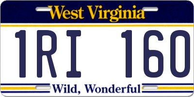 WV license plate 1RI160