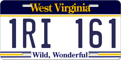 WV license plate 1RI161