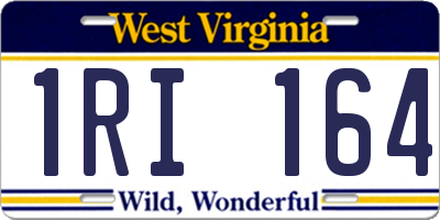 WV license plate 1RI164