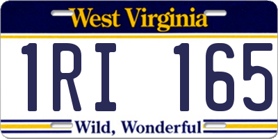 WV license plate 1RI165