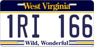 WV license plate 1RI166