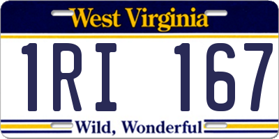 WV license plate 1RI167