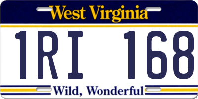 WV license plate 1RI168