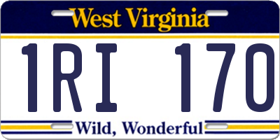 WV license plate 1RI170