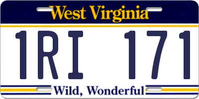 WV license plate 1RI171