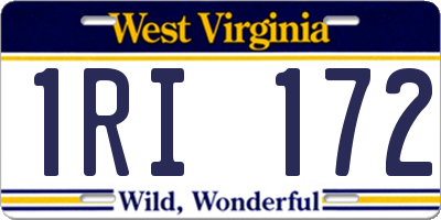 WV license plate 1RI172
