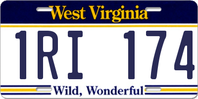 WV license plate 1RI174