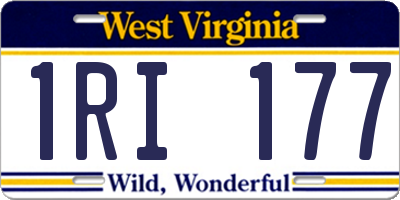 WV license plate 1RI177