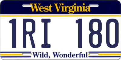 WV license plate 1RI180
