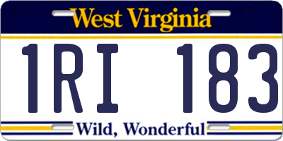 WV license plate 1RI183