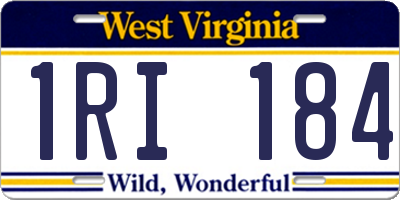 WV license plate 1RI184