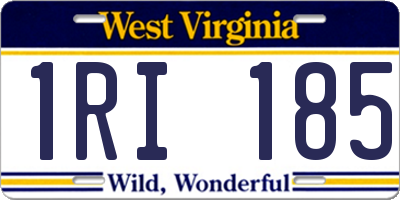 WV license plate 1RI185