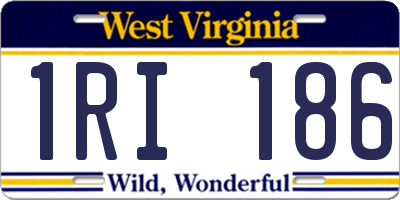 WV license plate 1RI186