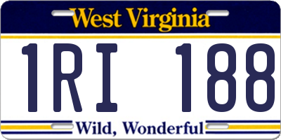 WV license plate 1RI188
