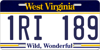 WV license plate 1RI189