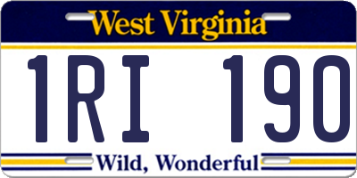 WV license plate 1RI190