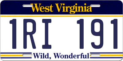 WV license plate 1RI191