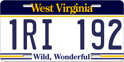 WV license plate 1RI192