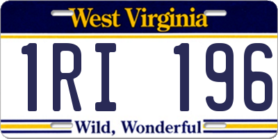 WV license plate 1RI196