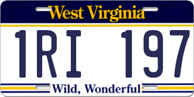 WV license plate 1RI197