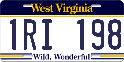WV license plate 1RI198