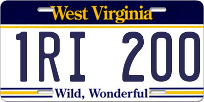 WV license plate 1RI200