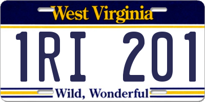 WV license plate 1RI201