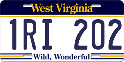 WV license plate 1RI202