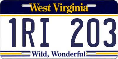 WV license plate 1RI203