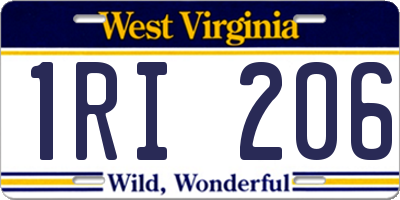 WV license plate 1RI206
