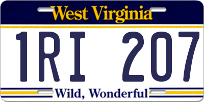 WV license plate 1RI207