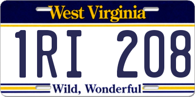 WV license plate 1RI208