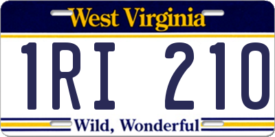 WV license plate 1RI210