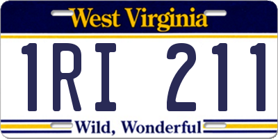 WV license plate 1RI211
