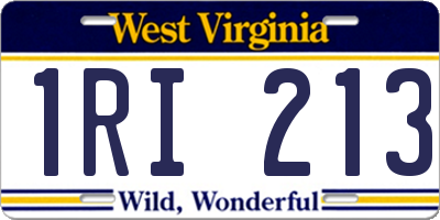 WV license plate 1RI213