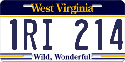 WV license plate 1RI214