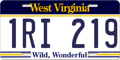 WV license plate 1RI219