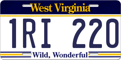 WV license plate 1RI220