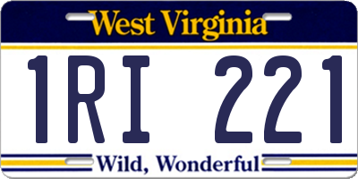 WV license plate 1RI221