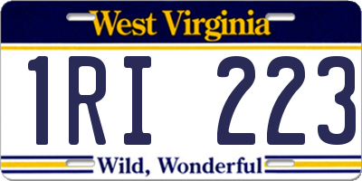 WV license plate 1RI223