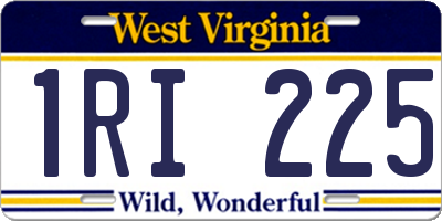 WV license plate 1RI225