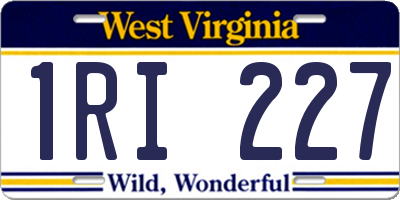 WV license plate 1RI227