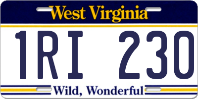 WV license plate 1RI230
