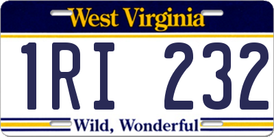 WV license plate 1RI232