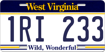WV license plate 1RI233