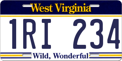 WV license plate 1RI234